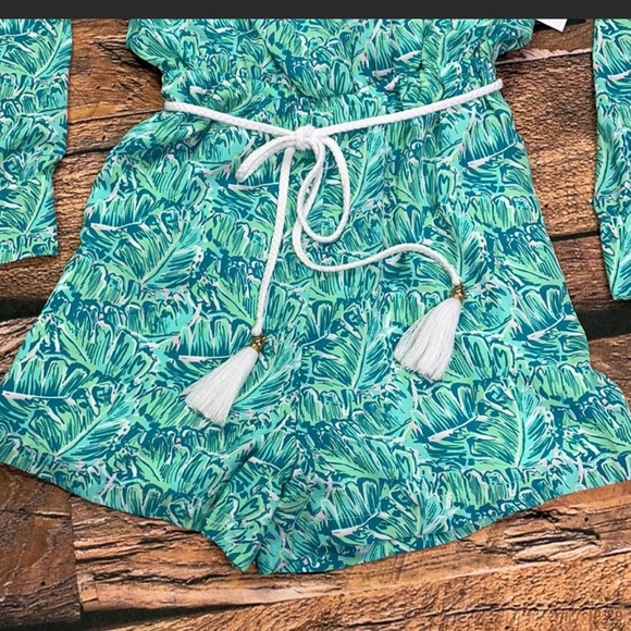 Lauren James Adalea long sleeve cutout romper shake your palms medium NWT - Picture 2 of 4